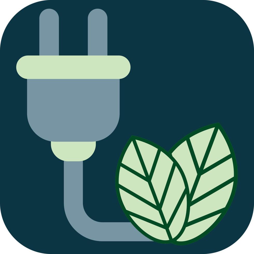 Electric plug with leaves, illustration, vector on a white background.
