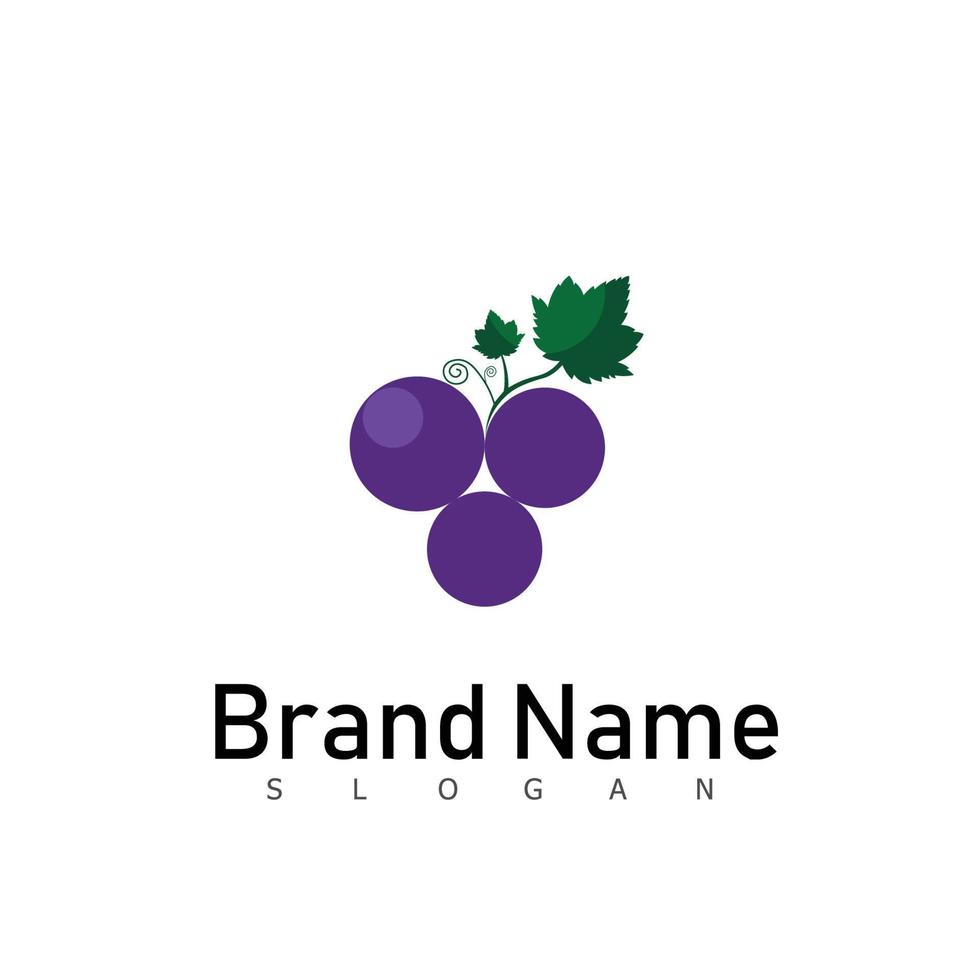 fruit grape logo design nature symbol vector