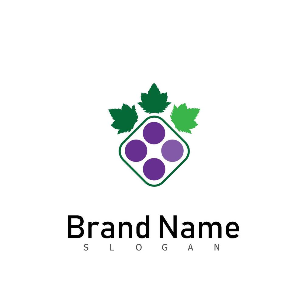 fruit grape logo design nature symbol vector