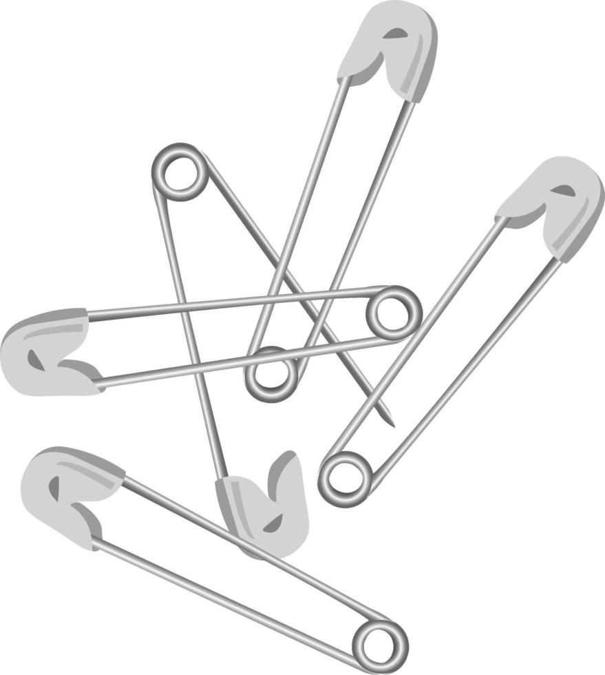 Safety pins ,illustration, vector on white background.