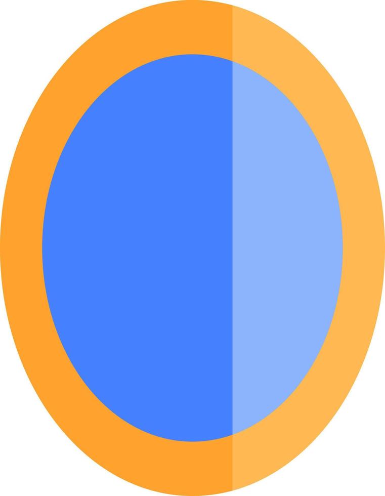 Yellow circle mirror, illustration, vector, on a white background. vector