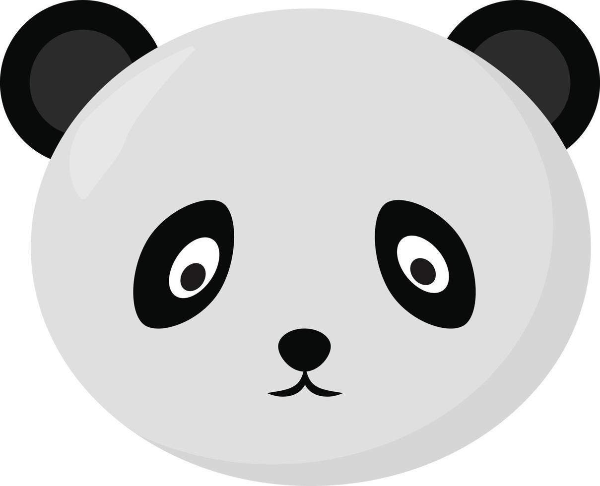 Panda head, illustration, vector on white background.