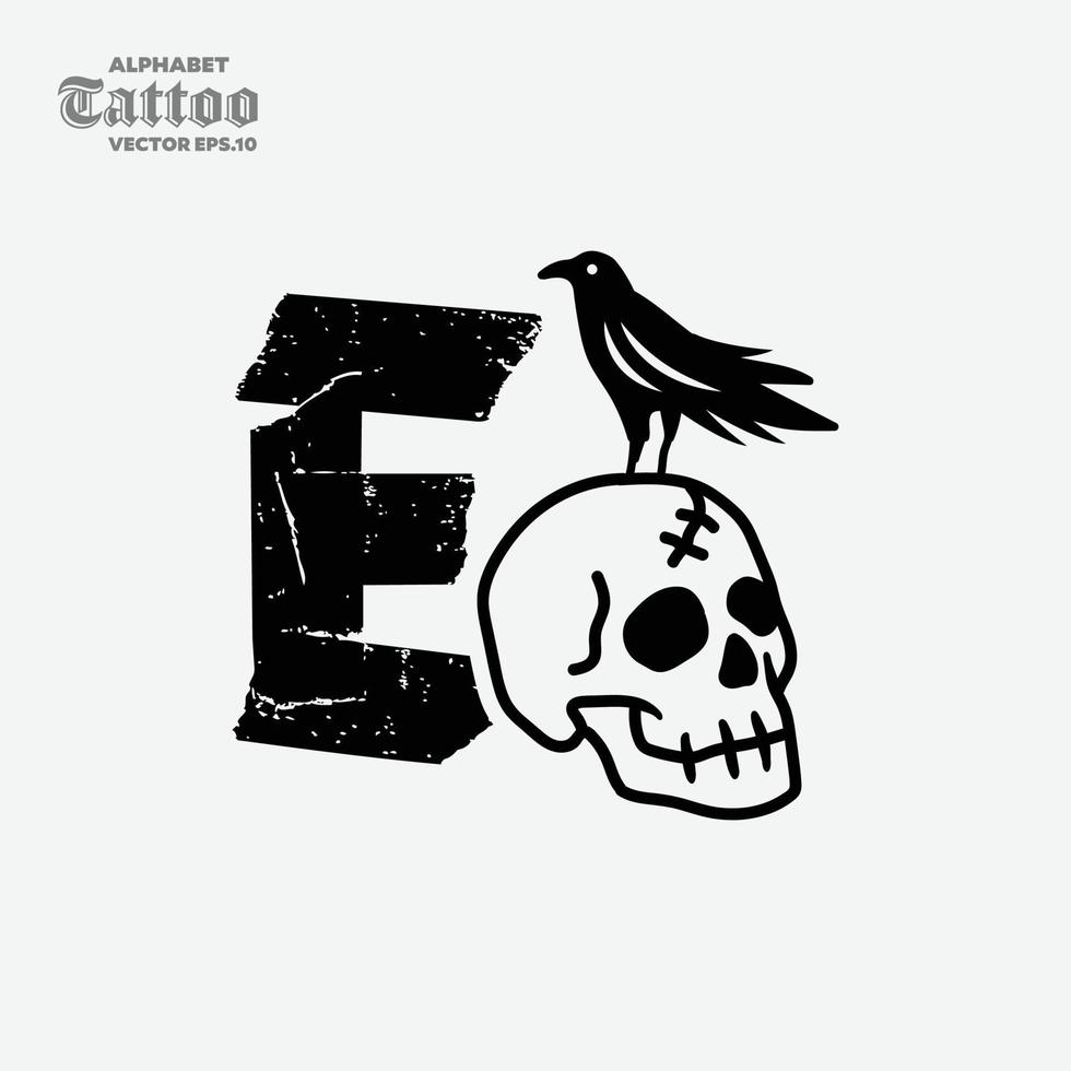 Alphabet E Skull Logo vector