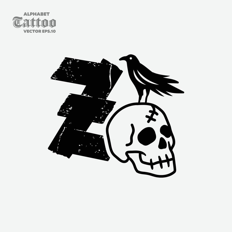 Alphabet Z Skull Logo vector