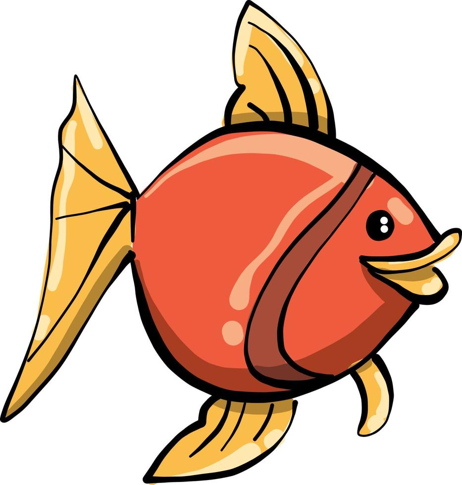 Orange fish, illustration, vector on white background.