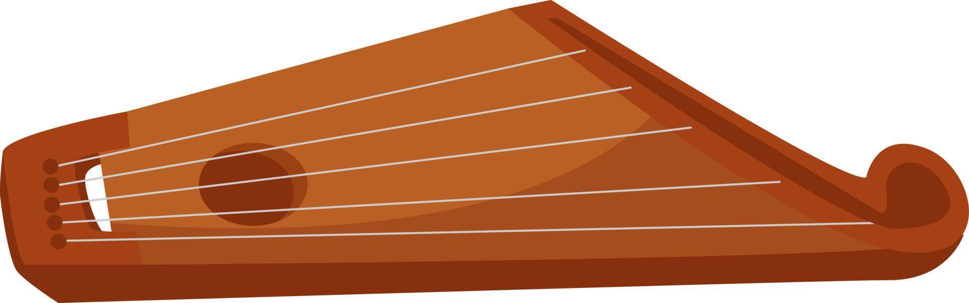 kantele marrón, ilustración, vector sobre fondo blanco