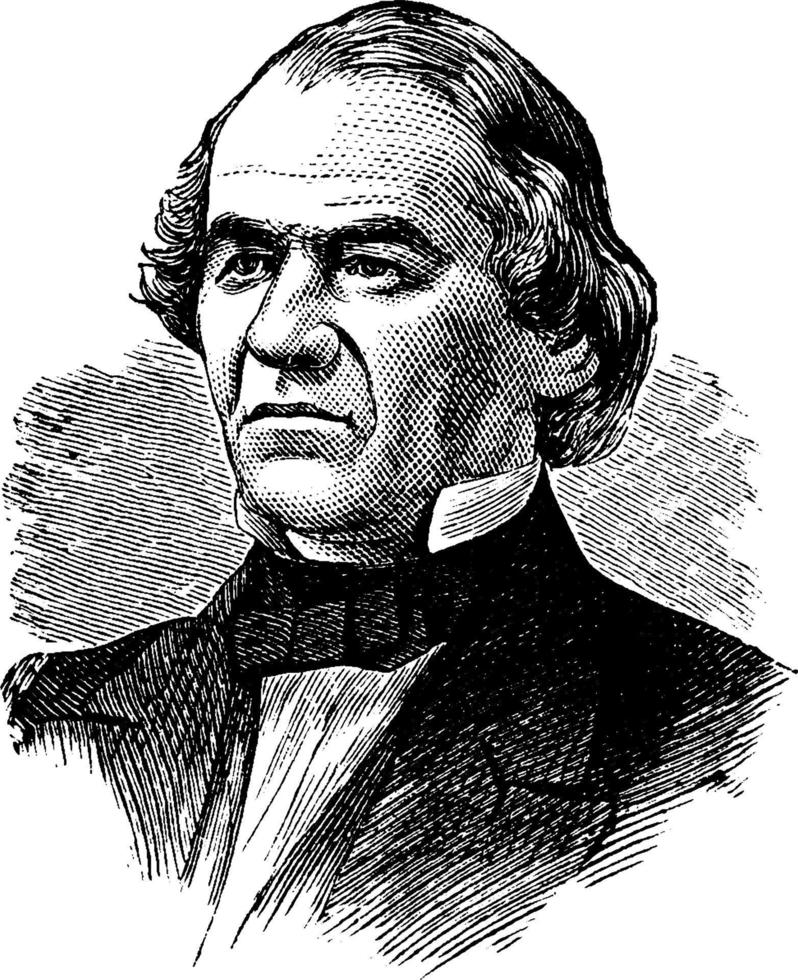 andrew johnson, ilustración de la vendimia vector