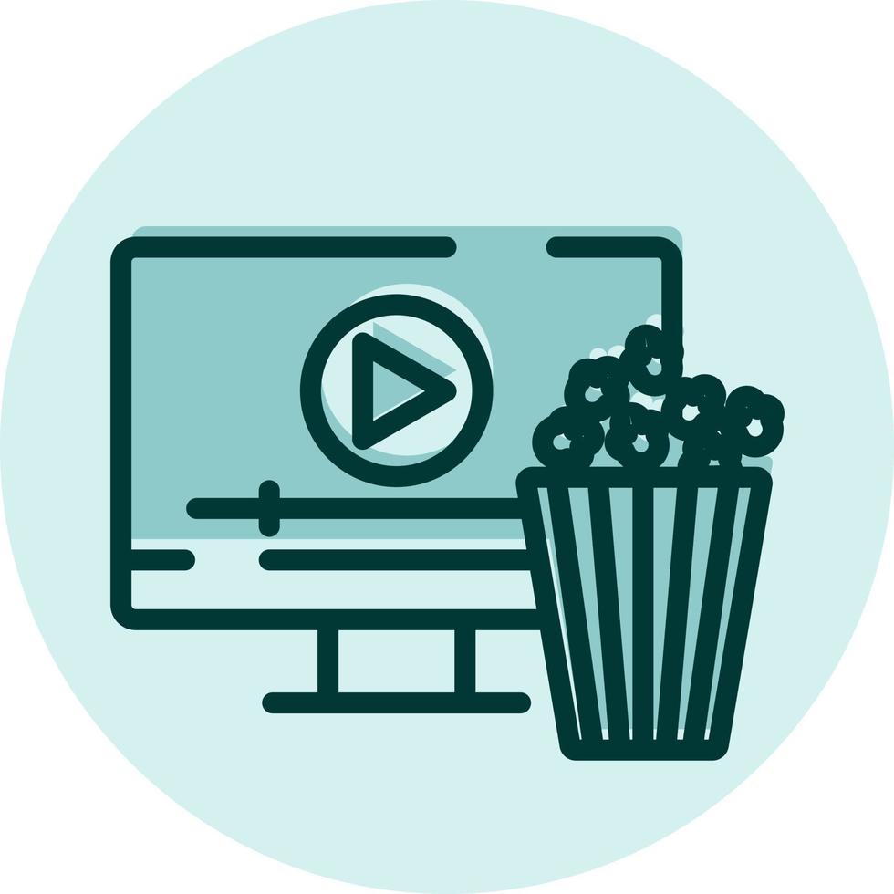 Watching films hobby, illustration, vector on a white background.