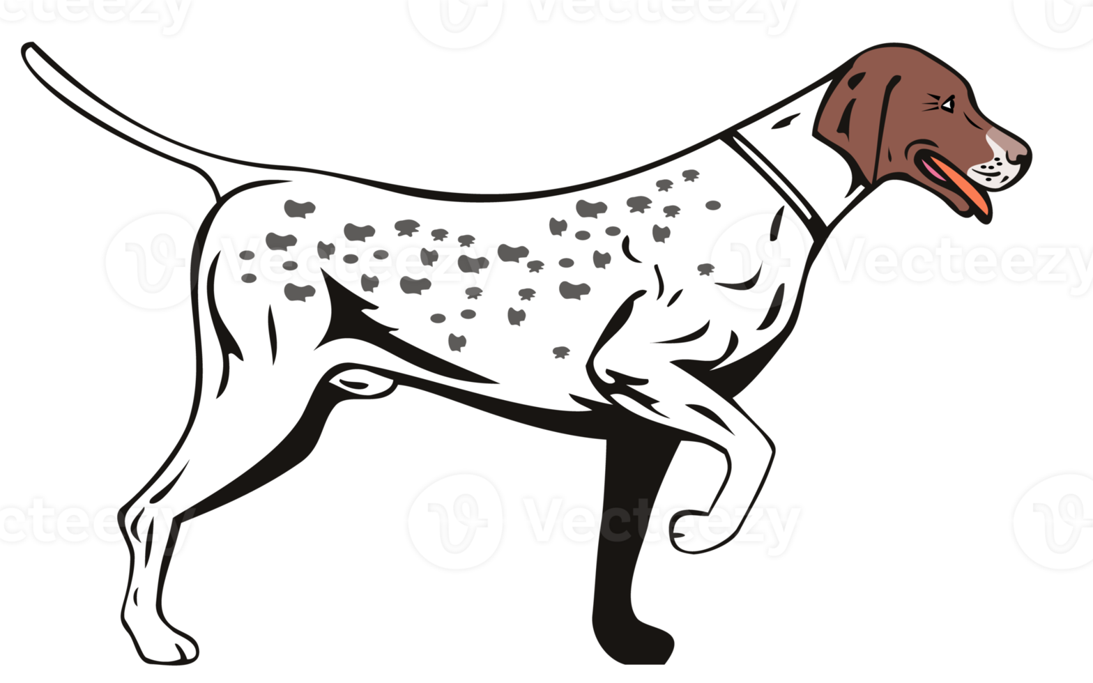 Dog Pointer Side View Retro png