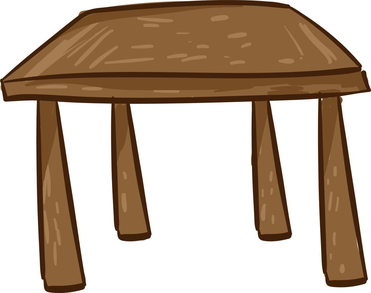 Wooden table, illustration, vector on white background.