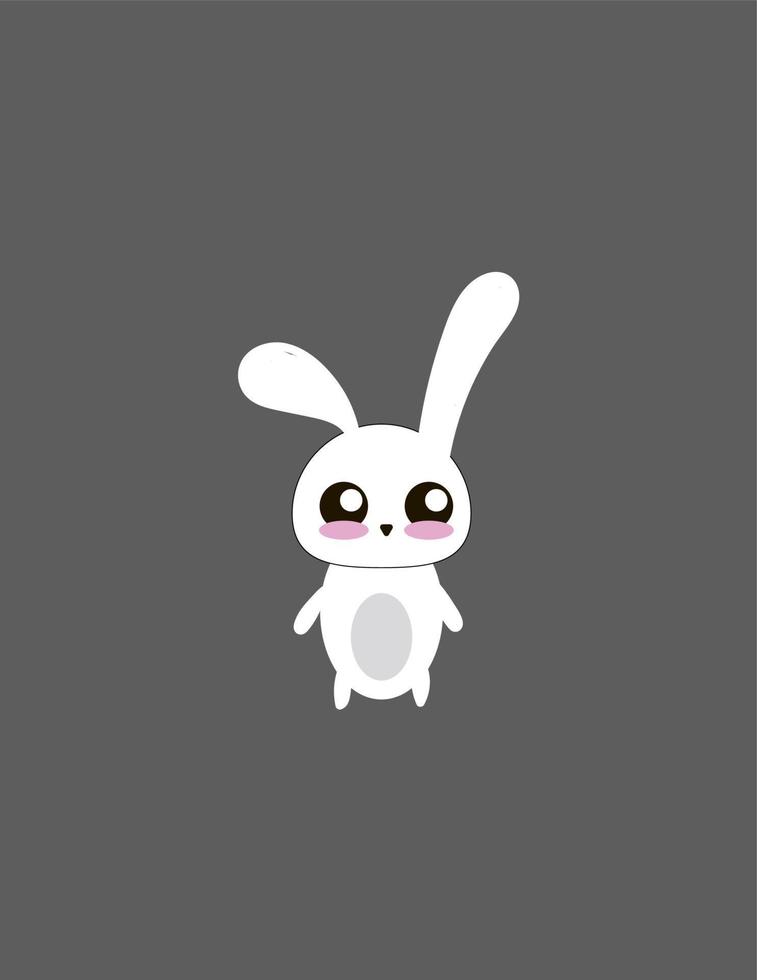 Cute little bunny, illustration, vector on white background.