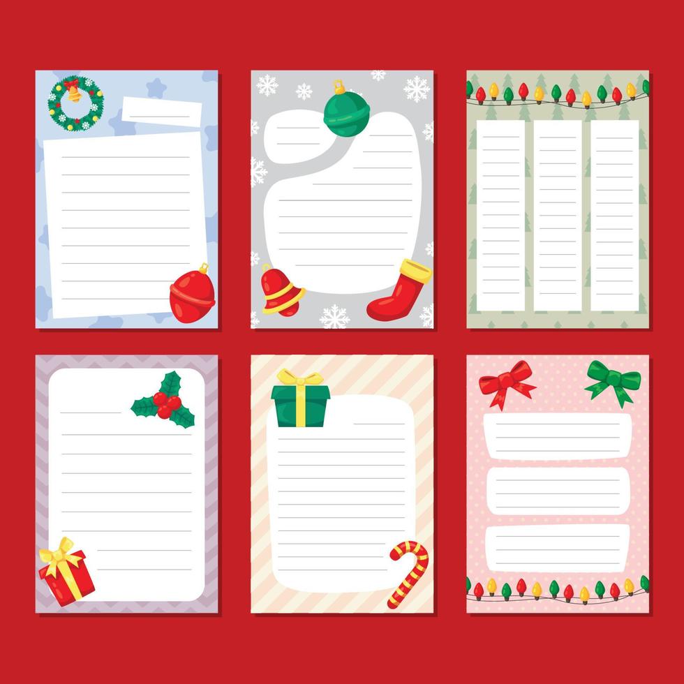 Christmas Journal Template Set vector