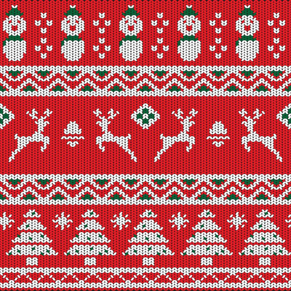 Ugly Sweater Seamless Pattern in Red Background 13790605 Vector Art at ...