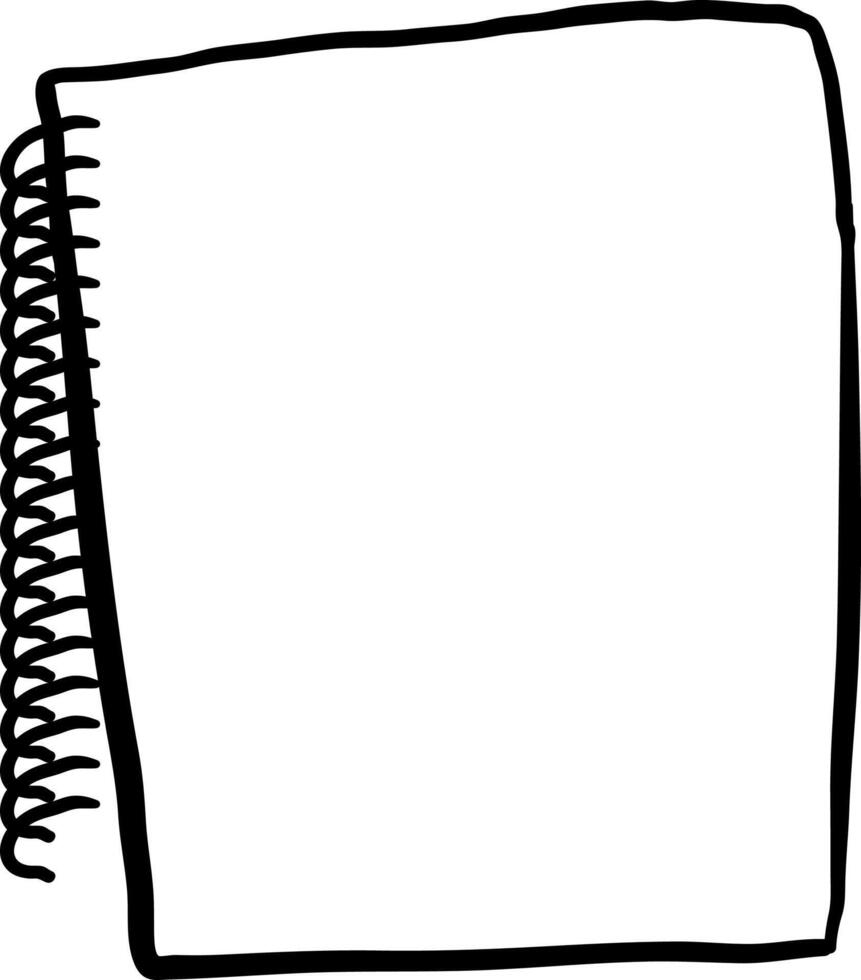 Empty notebook, illustration, vector on white background.