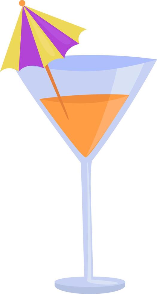 Summer coctail, illustration, vector on a white background.