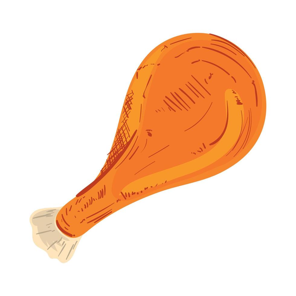 roasted chicken leg vector