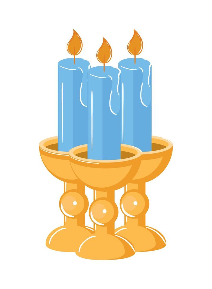 velas en candelabros vector