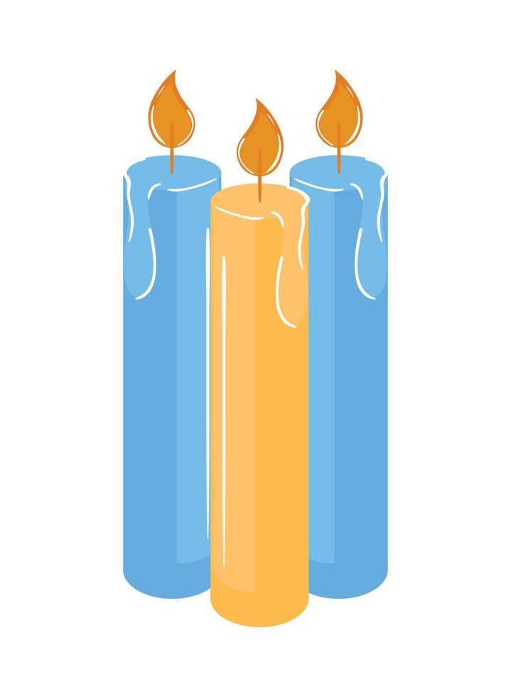 luz de velas encendidas vector