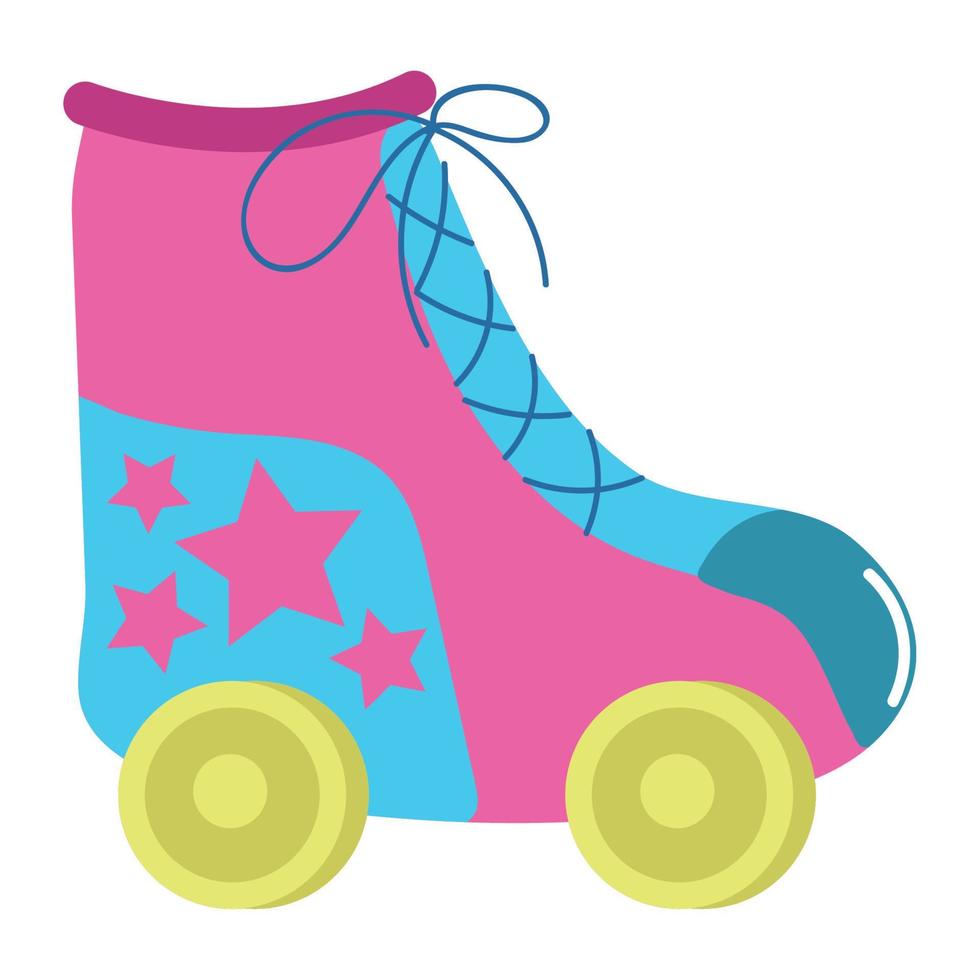 90s retro roller skate vector