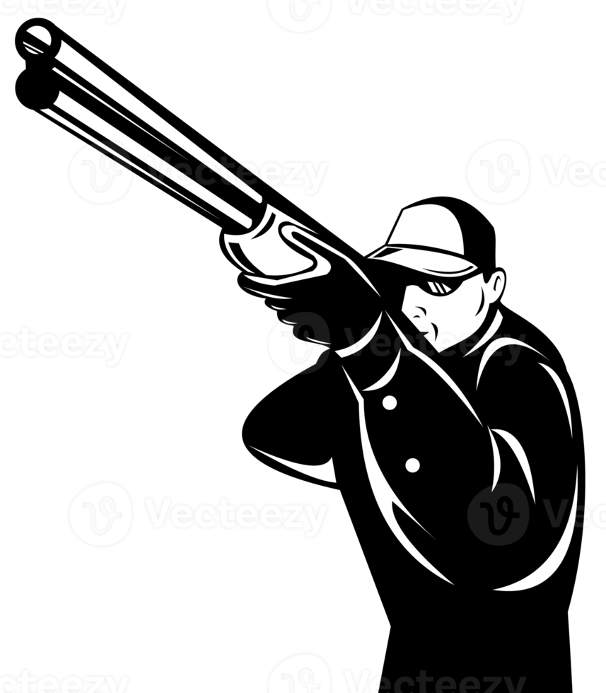 hunter aiming shotgun rifle png