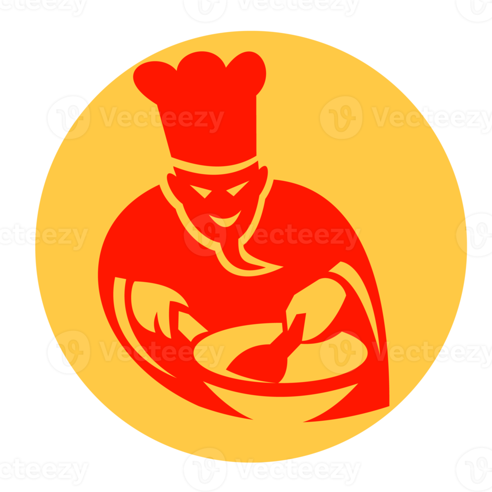 Demon cook with wok icon png