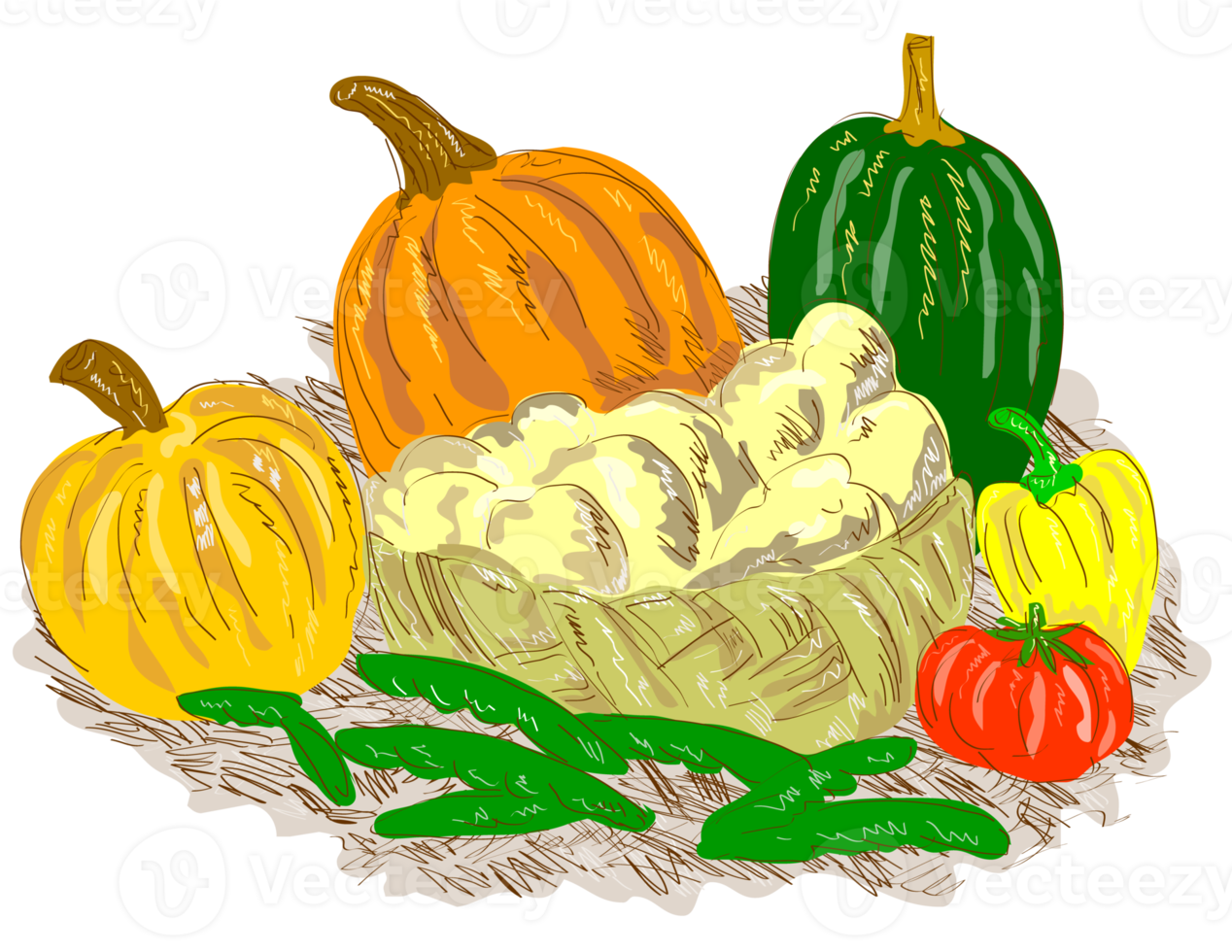 Korbernte von Obst und Gemüse png