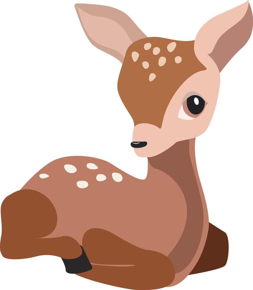 Small deer, illustration, vector on white background.