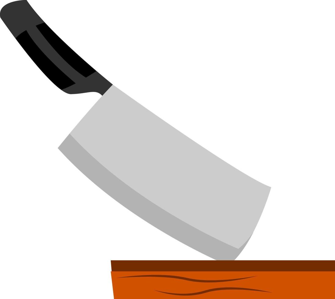 Black knife, illustration, vector on white background.