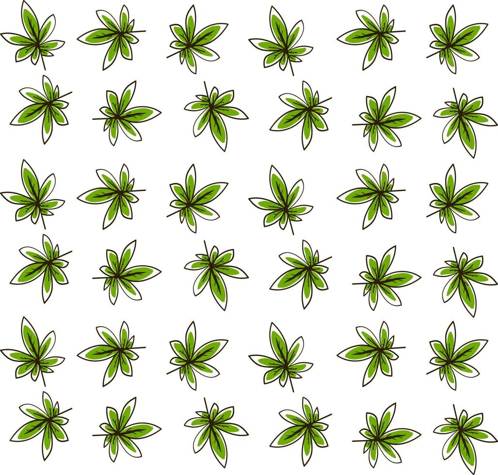 Papel tapiz de marihuana, ilustración, vector sobre fondo blanco.