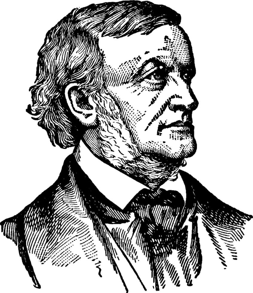 Wilhelm Richard Wagner, vintage illustration vector