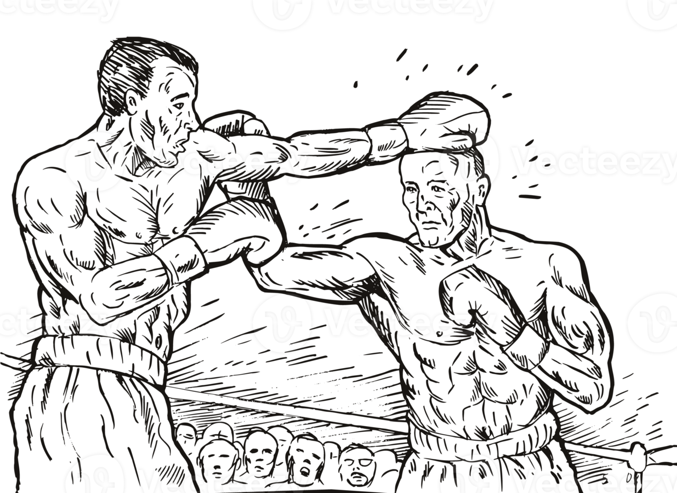 boxer connecting knockout punch png