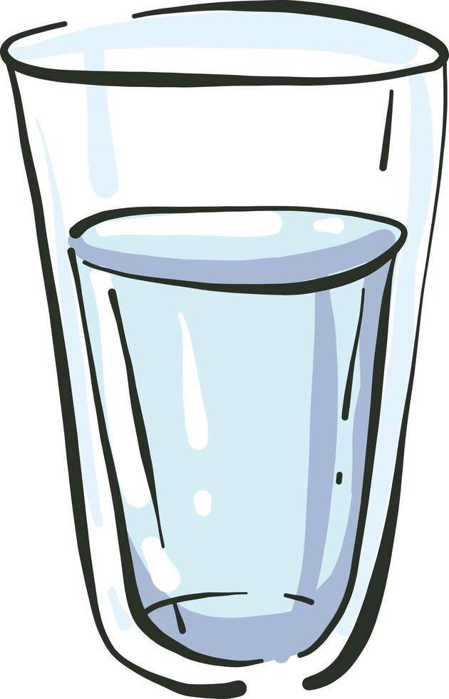 Tall glass of water, illustration, vector on white background. 13790850 Vector Art at Vecteezy