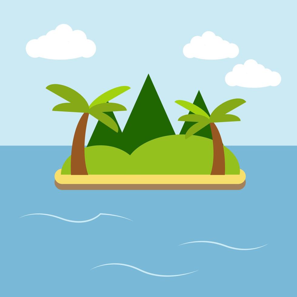Island, illustration, vector on white background.
