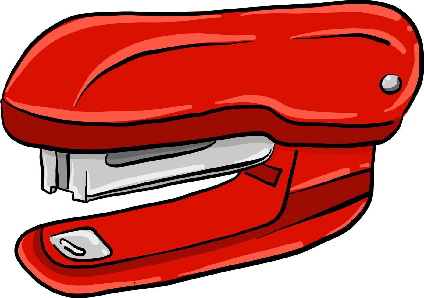 Red stapler, illustration, vector on white background