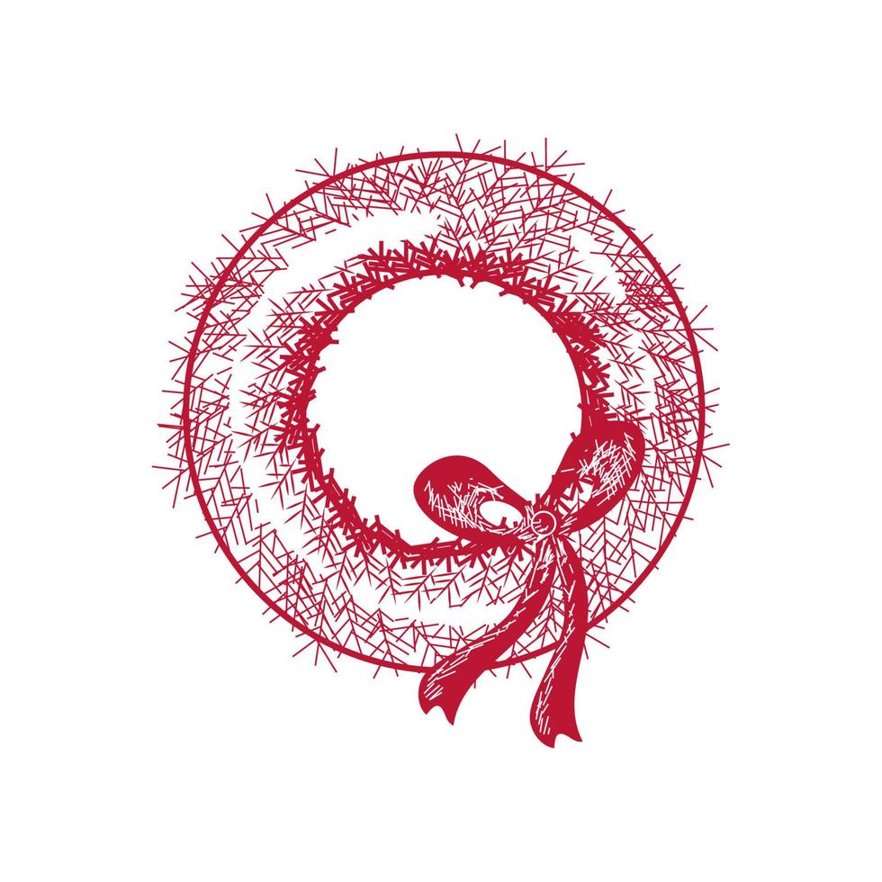wreath christmas icon vector