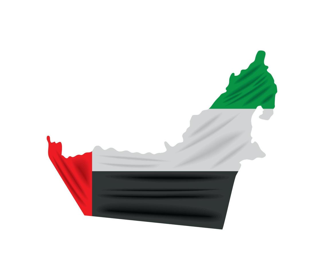 UAE flag in map vector