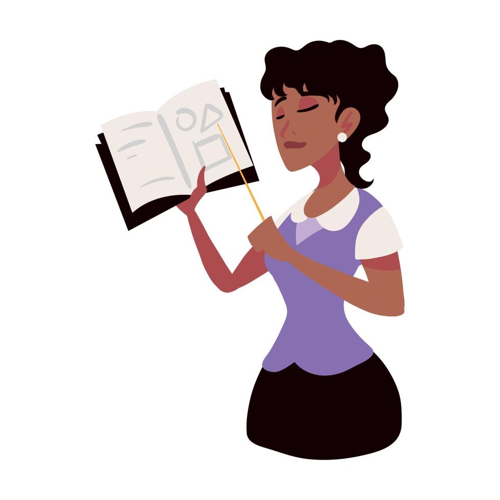 teacher woman with book vector