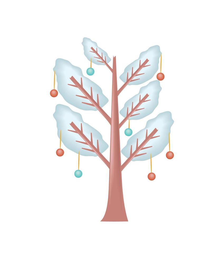 arbol de navidad con bolas vector