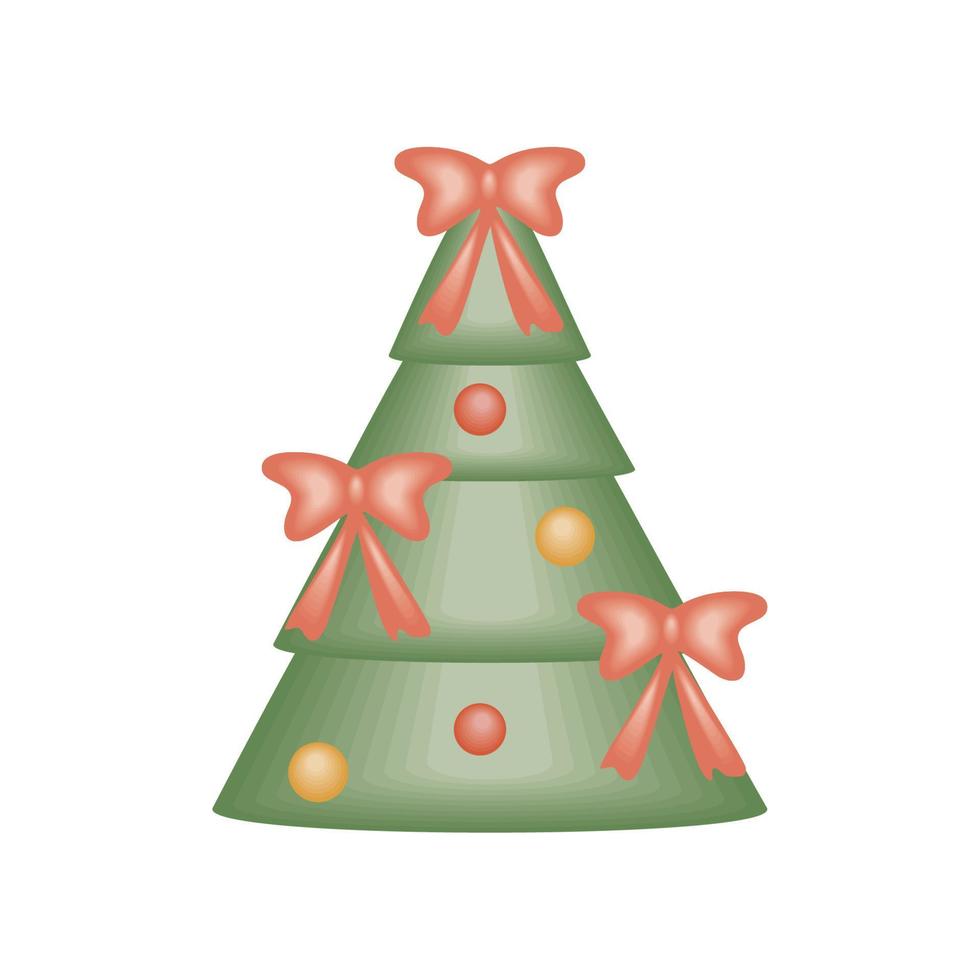 árbol de navidad y lazos vector