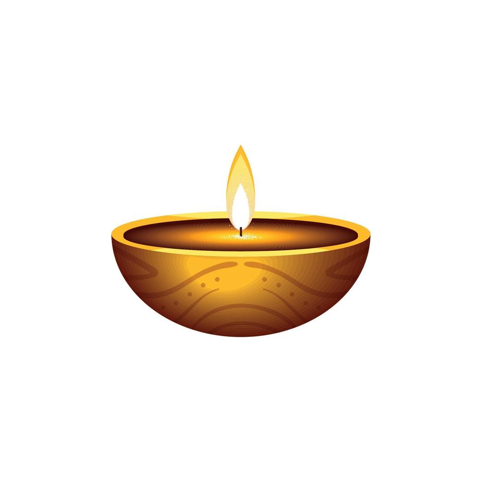 diwali diya lamp vector