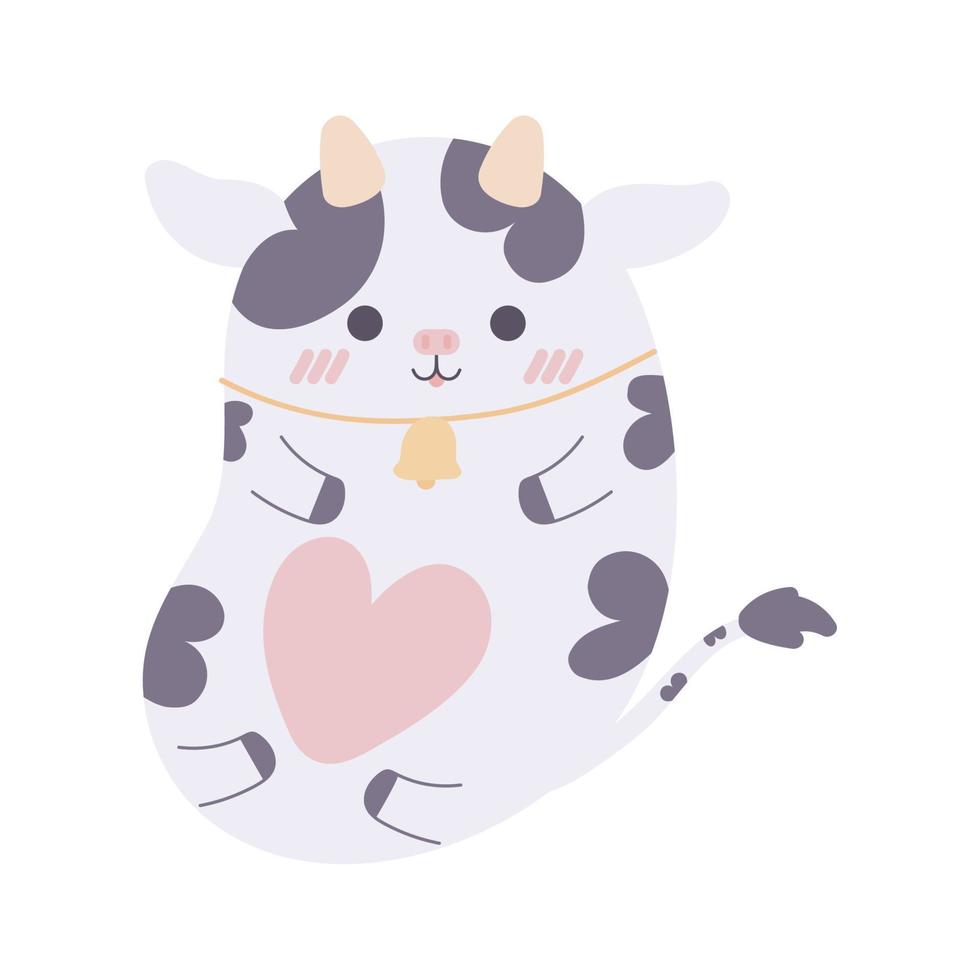 cow animal kawaii vector