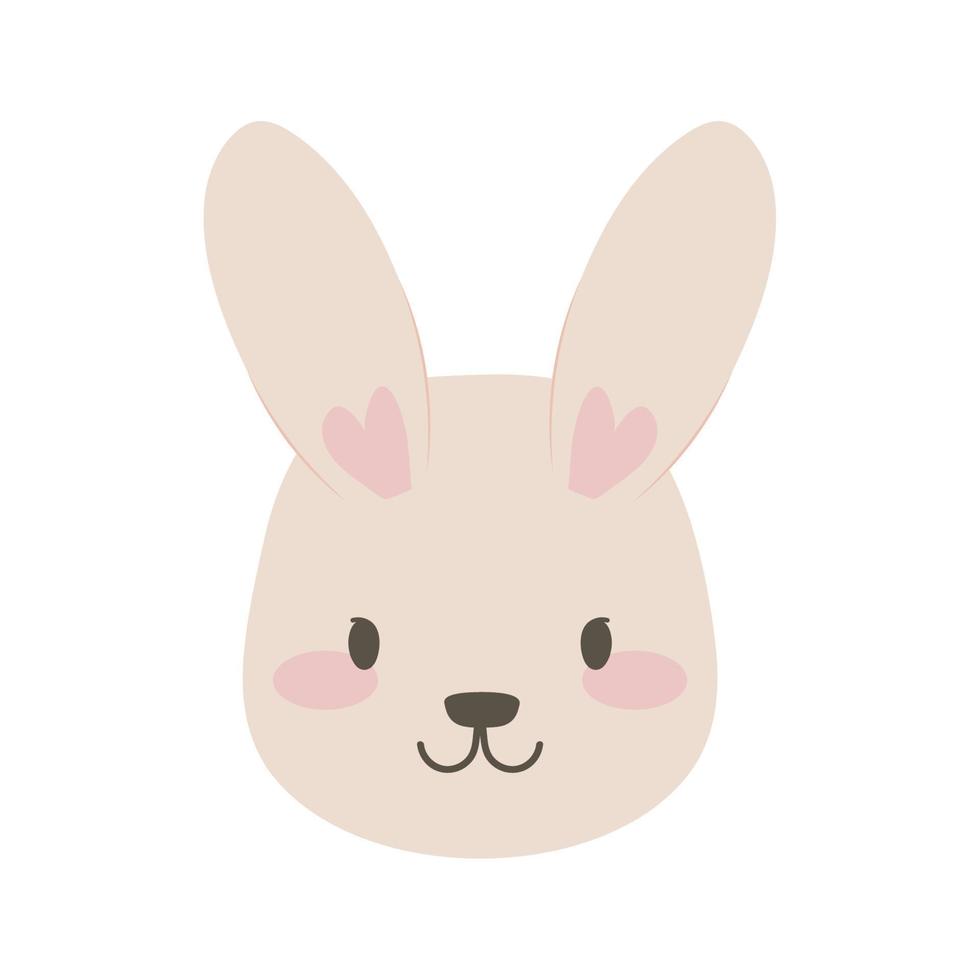 rabbit face cute animal vector