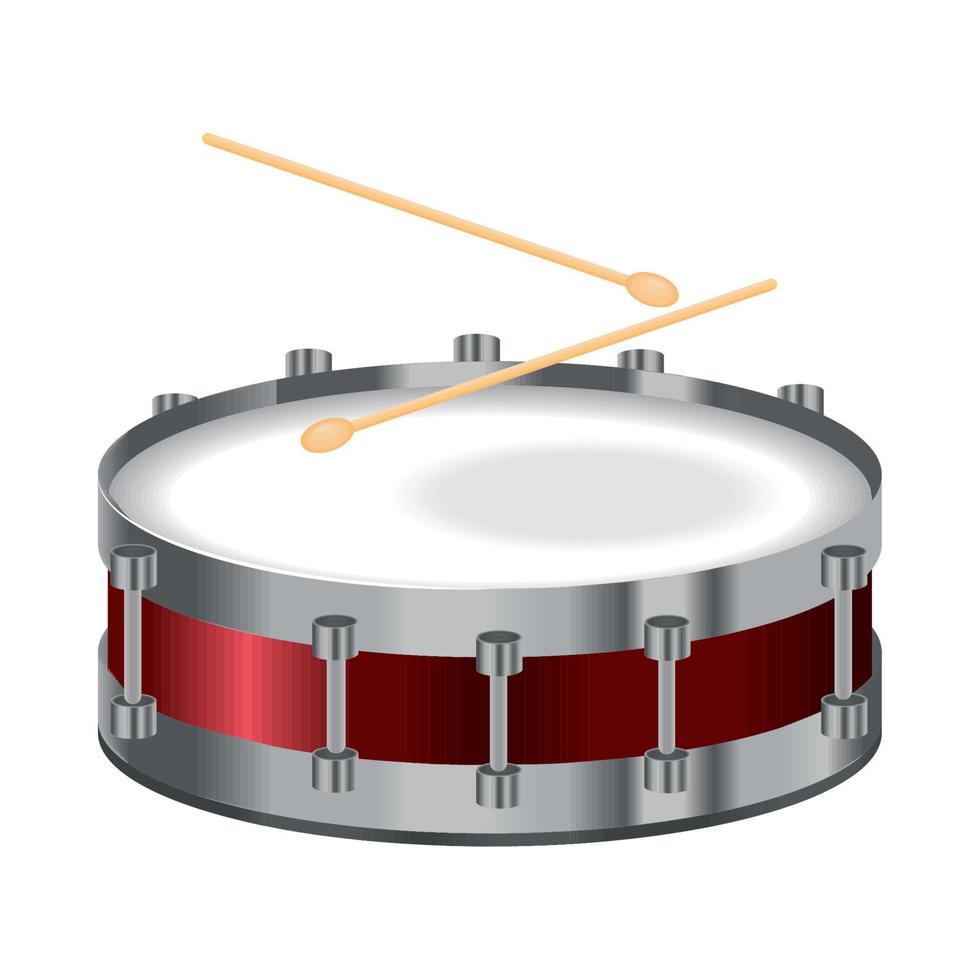 instrumento de tambor y baquetas vector