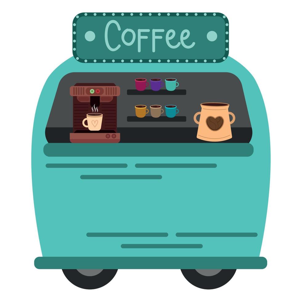 coffee street truck vector