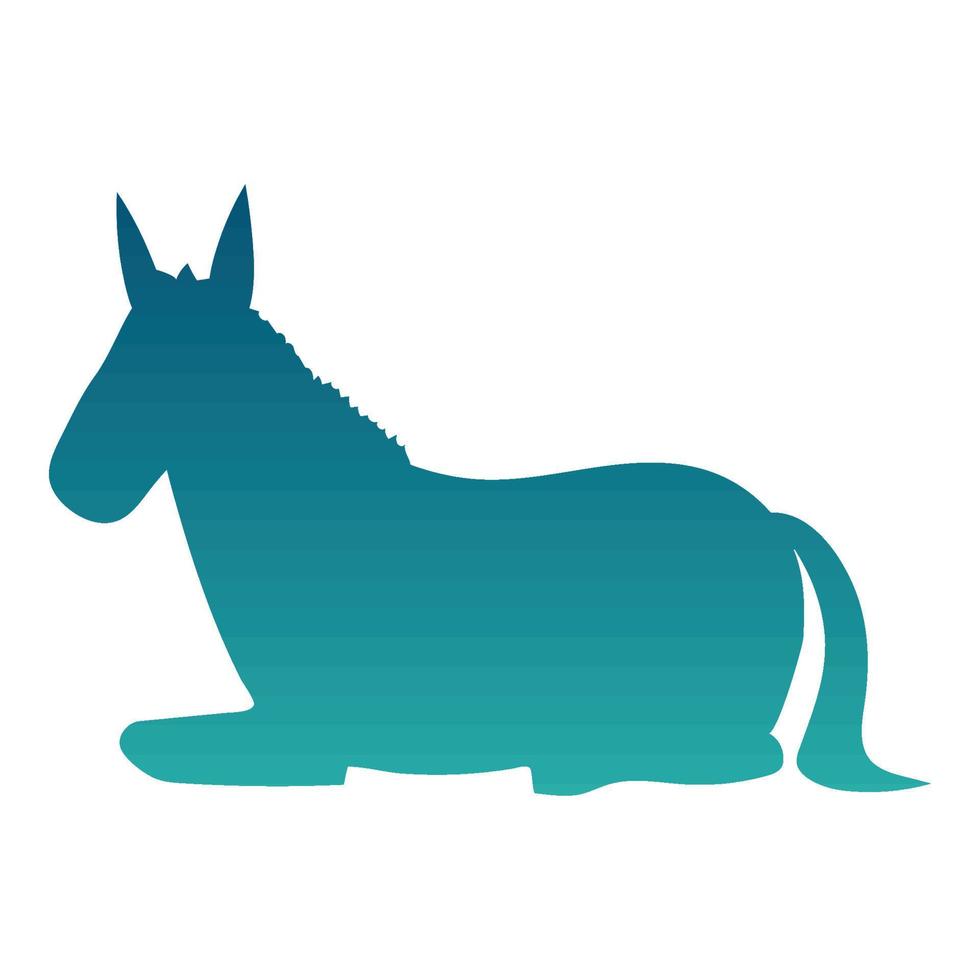 resting donkey icon vector
