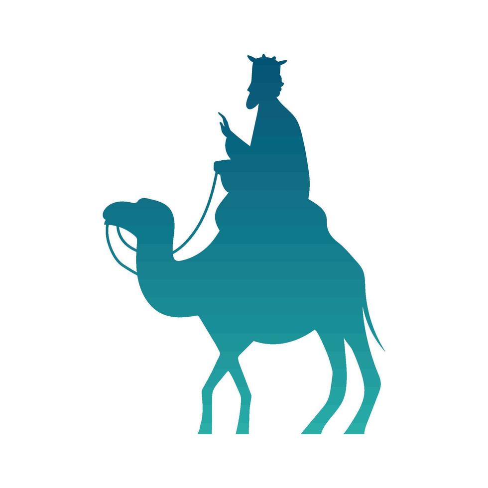 wise king riding camel vector