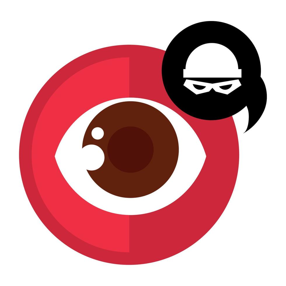 hacker and eyeball surveillance vector