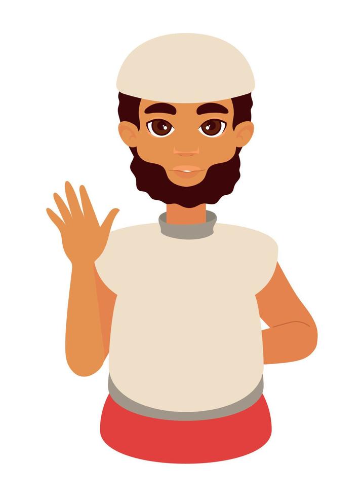 personaje de hombre árabe vector