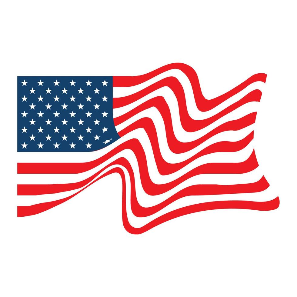 waving flag of US vector