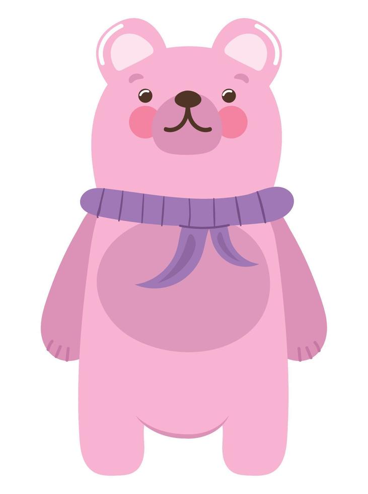 cute pink bear vector